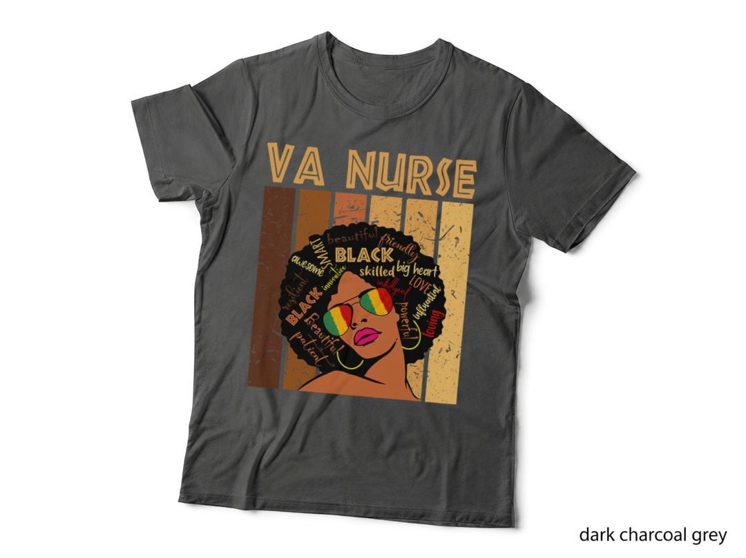 Va Nurse Afro African American Women Black History Month T-Shirt