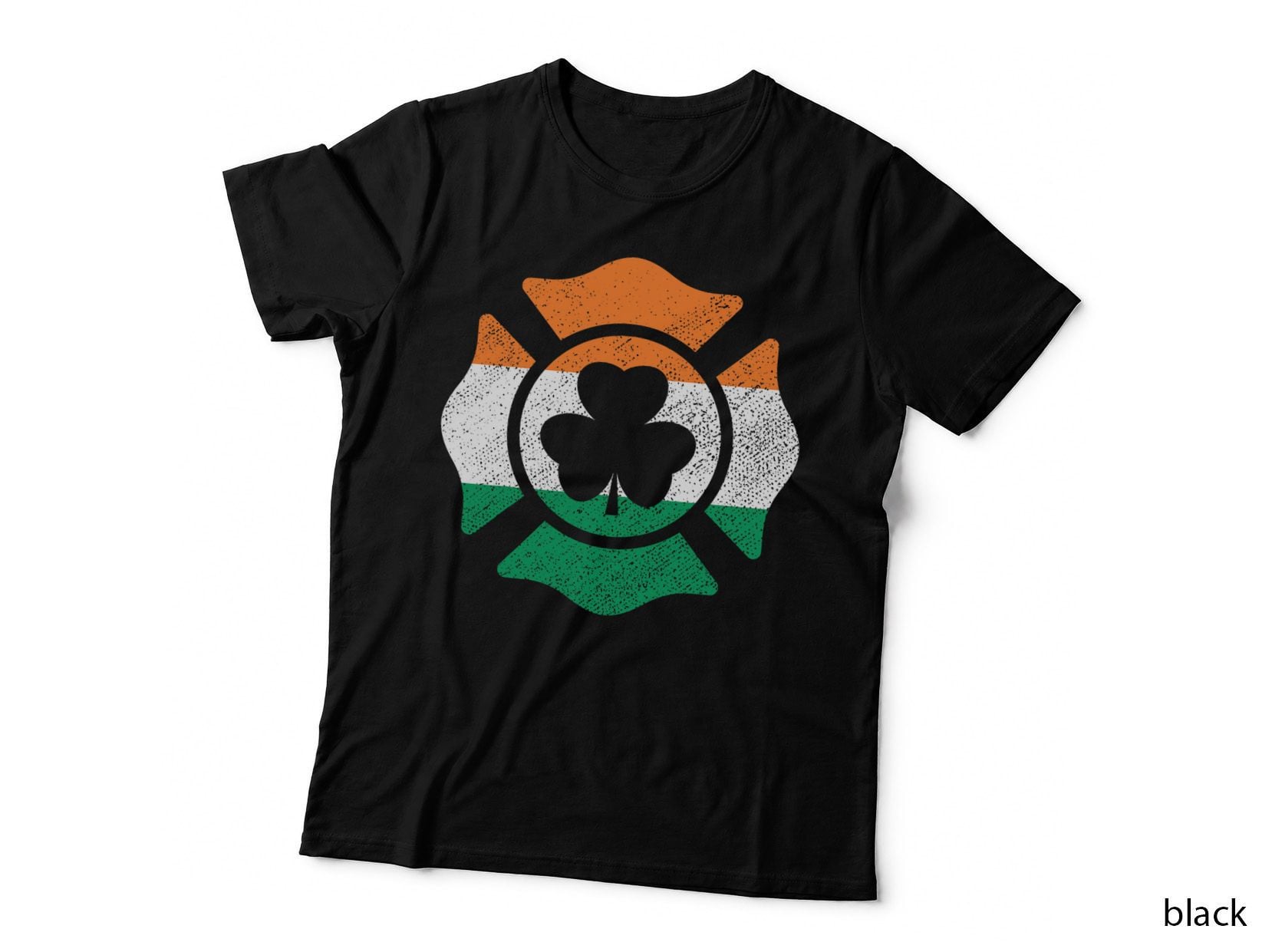 Vintage Irish Flag Firefighter Shamrock St Patricks Day T-Shirt