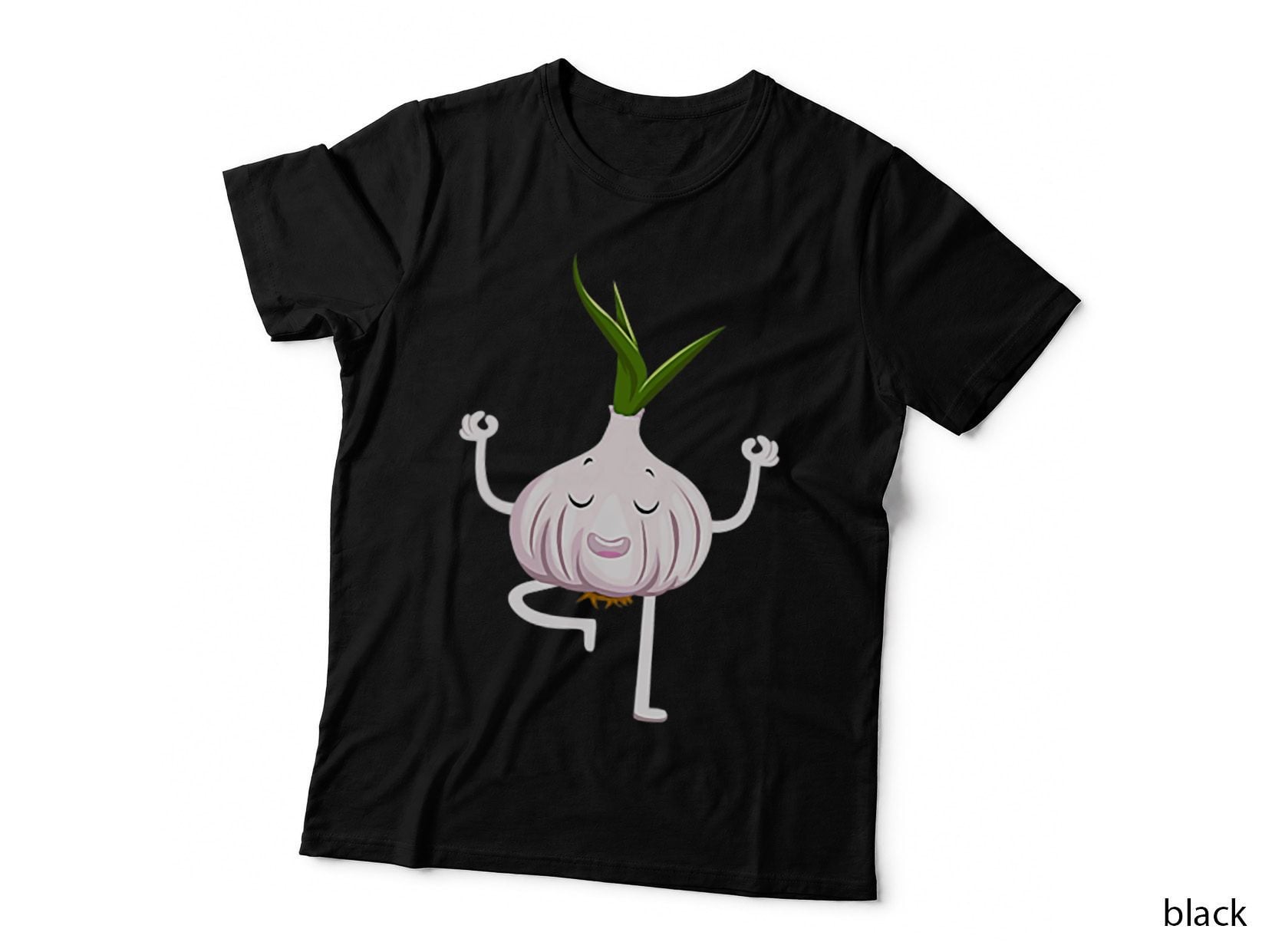 Yoga Fitness Instructor Garlic Lover Vegetable Farmer T-Shirt