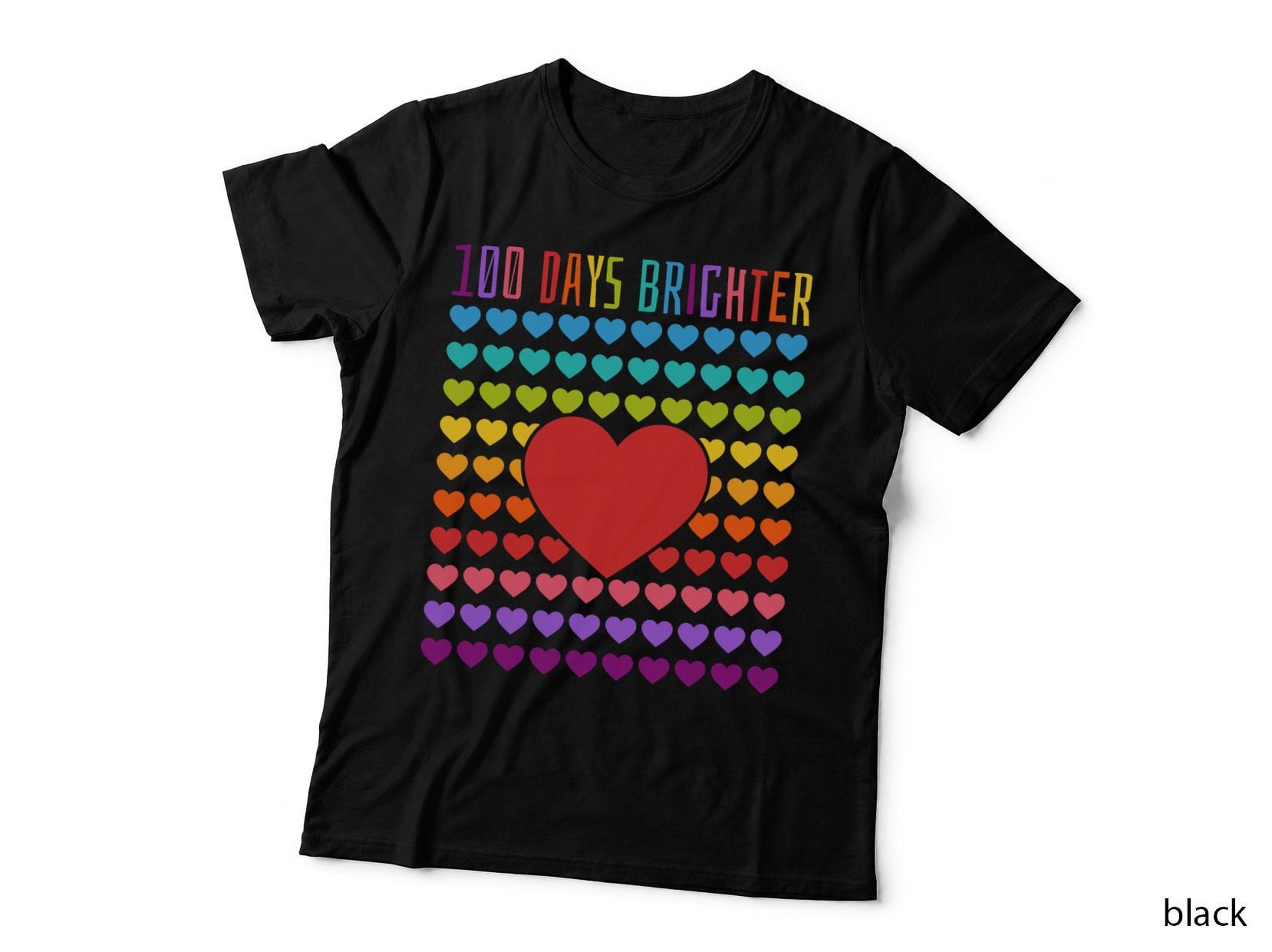 100 Days Brighter Boy, 100th Days of School Girl Teacher T-Shirt