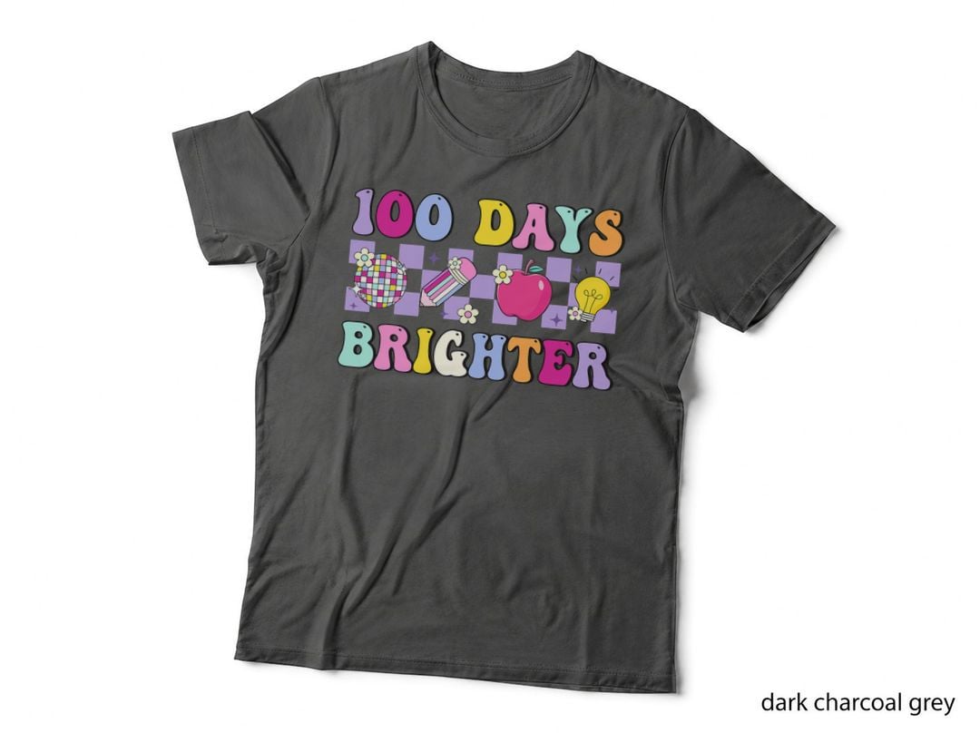 100 Days Brighter Retro Disco 100th Day of School Teacher T-Shirt