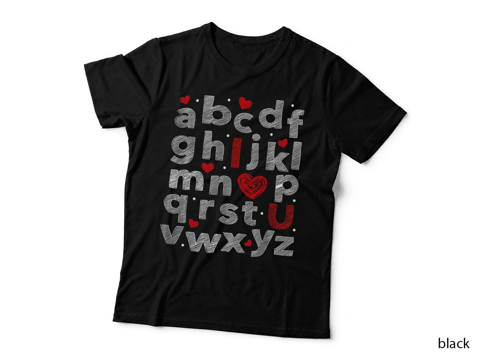 ABC Alphabet I Love You English Teacher Valentines Day Gifts T-Shirt