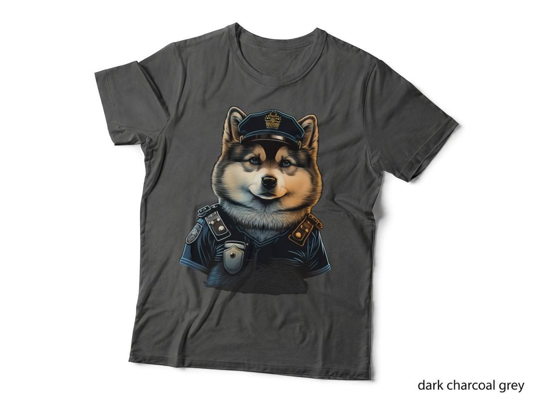 Alaskan Malamute Police Officer T-Shirt, Animal Cop Style, Pet Lover Apparel