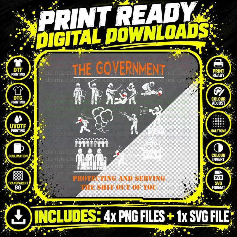 Anti-Government Police Brutality Protest T-Shirt Png SVG Digital Bundle