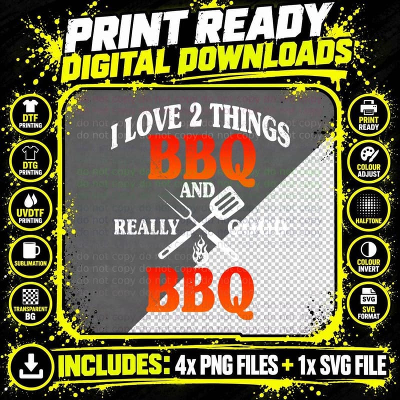 BBQ Grilling Lover Chef Brisket Barbecue Cook Grill Meat Png SVG Digital Bundle