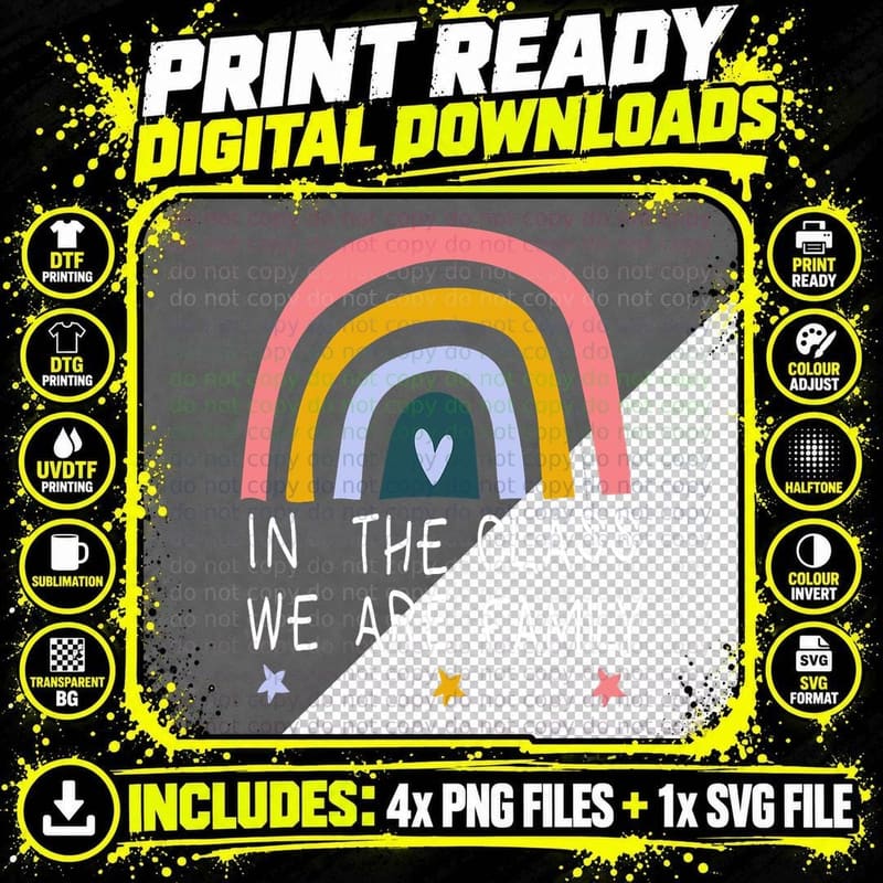 Back to School T-Shirt, in This Class We Are Family Png SVG Digital Bundle