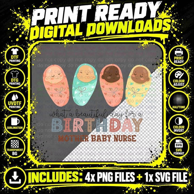 Birthday Mother Baby Nurse T-Shirt, Birthday Celebration Png SVG Digital Bundle