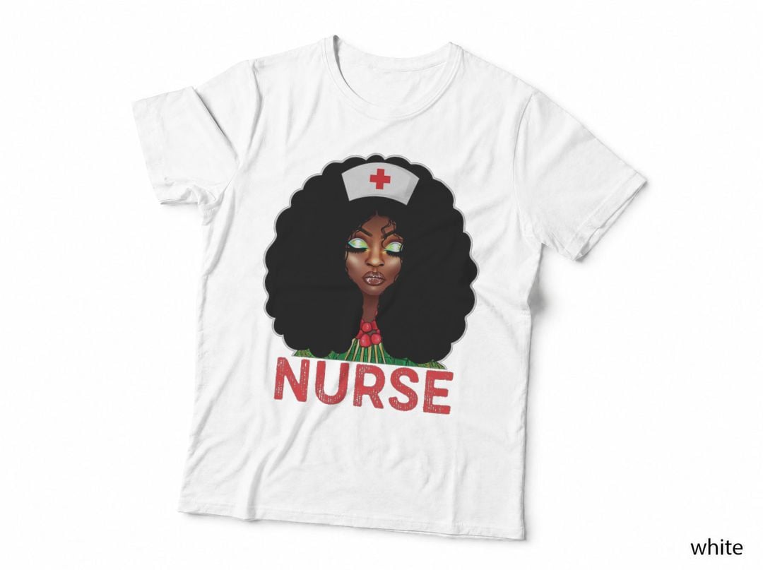 Black Nurse - Afro Nurse African American Melanin Nursing T-Shirt