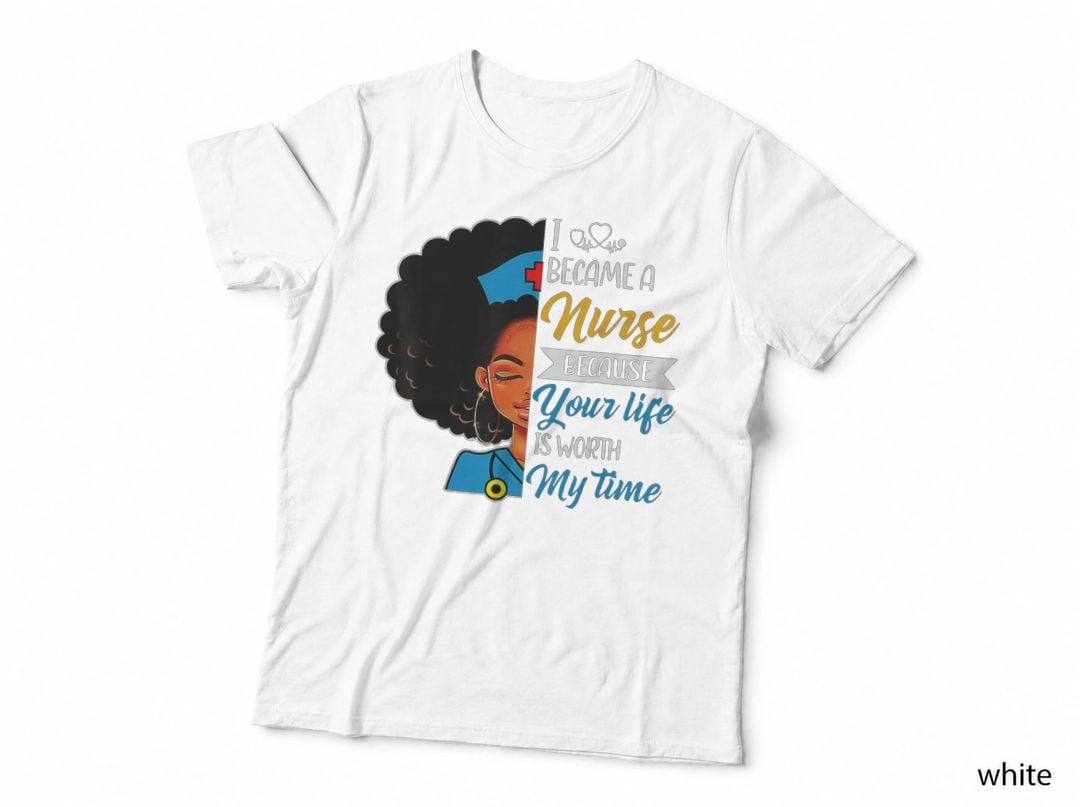 Black Woman Nurse Afro Cool Black History Month T-Shirtt-Shirt T-Shirt