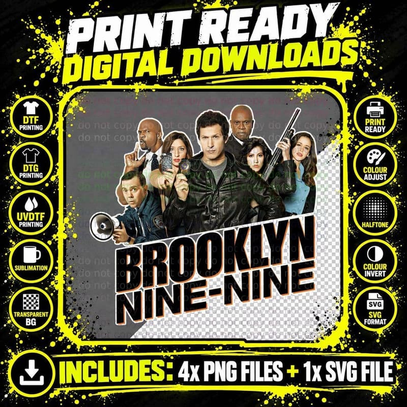 Brooklyn Nine-Nine Cast Ensemble Photo Png SVG Digital Bundle