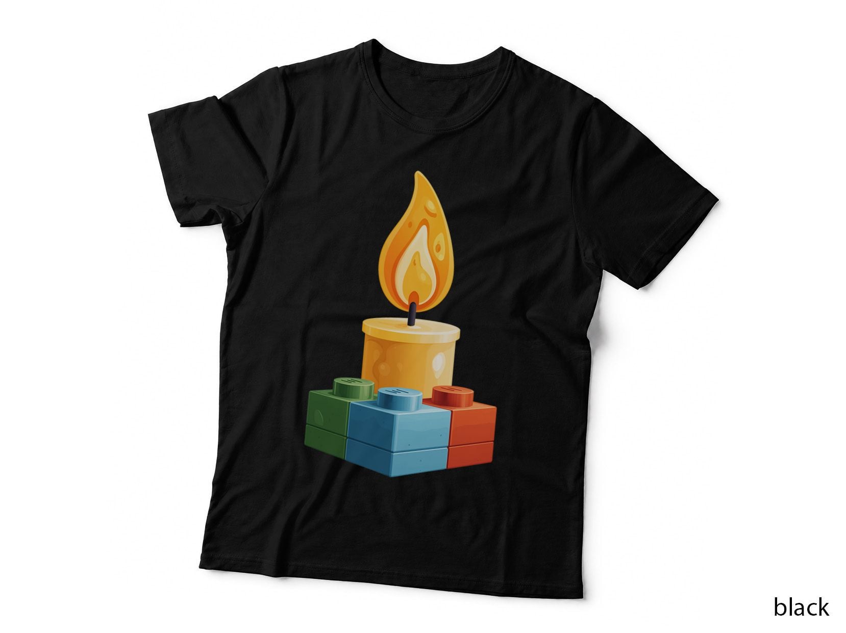 Building Block Happy Birthday Candle Building Blocks Builder Gift T-Shirt