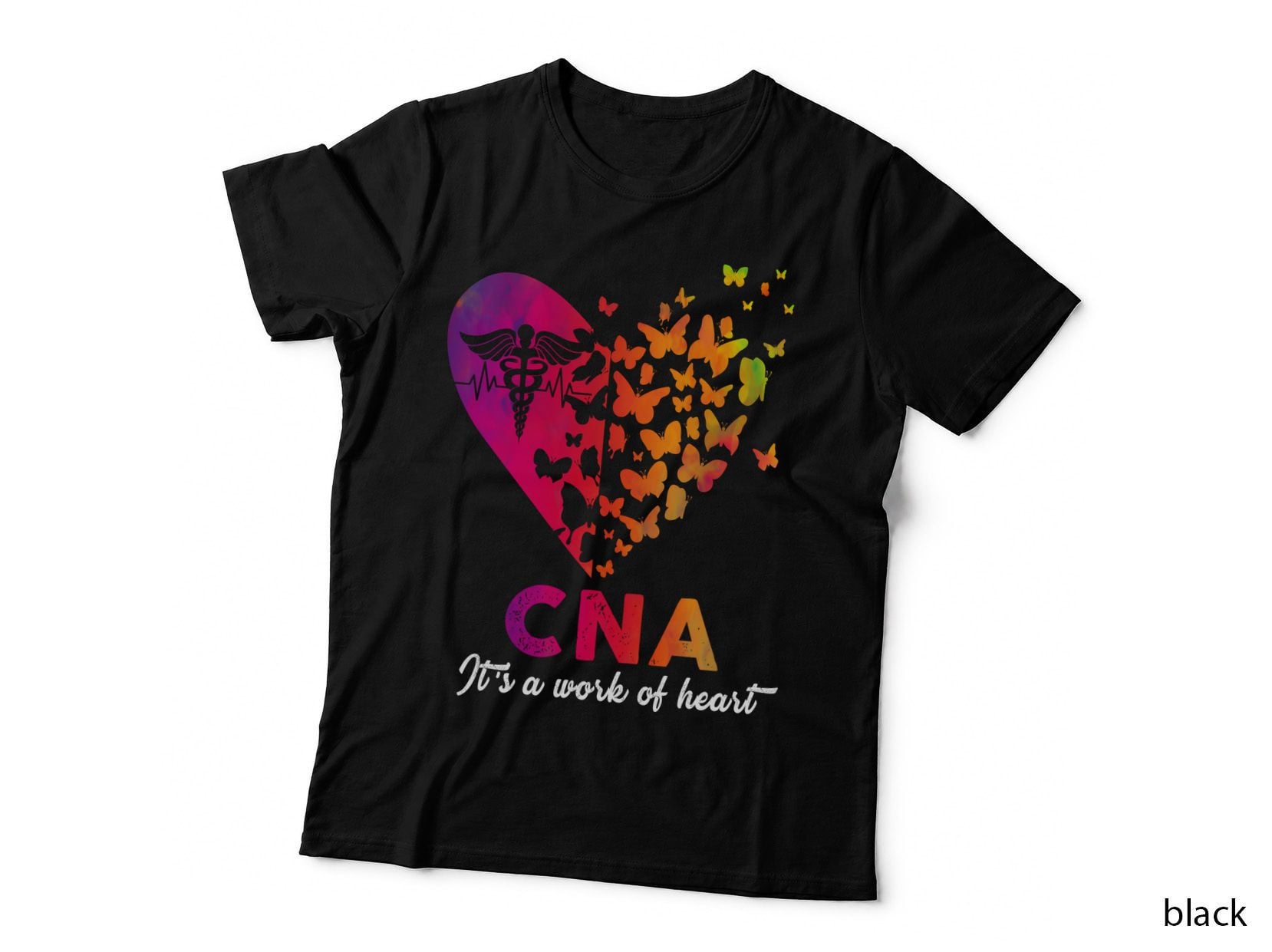 CNA Heartbeat Butterflies T-Shirt, Medical Nurse Gift, Nurse Appreciation