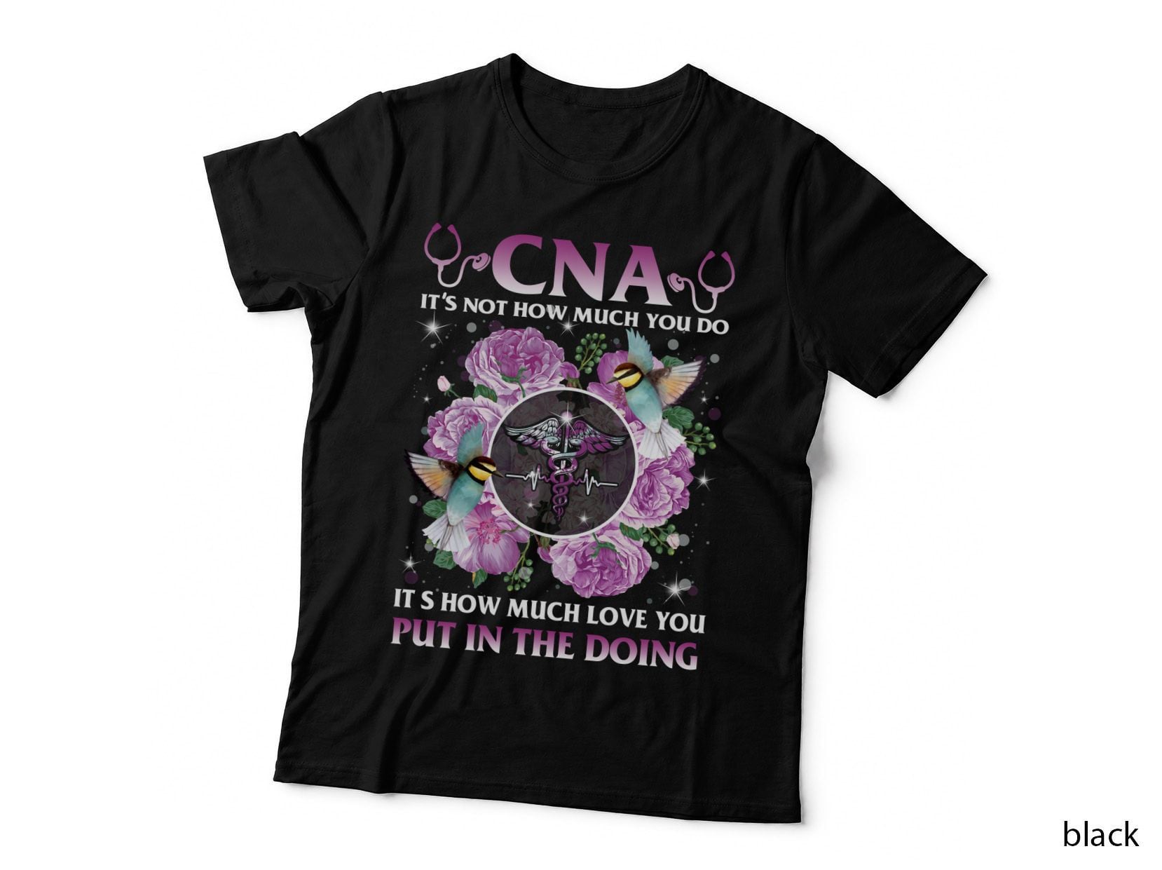CNA Nurse Floral Bouquet T-Shirt, Floral Botanical, Nurse Appreciation Gift