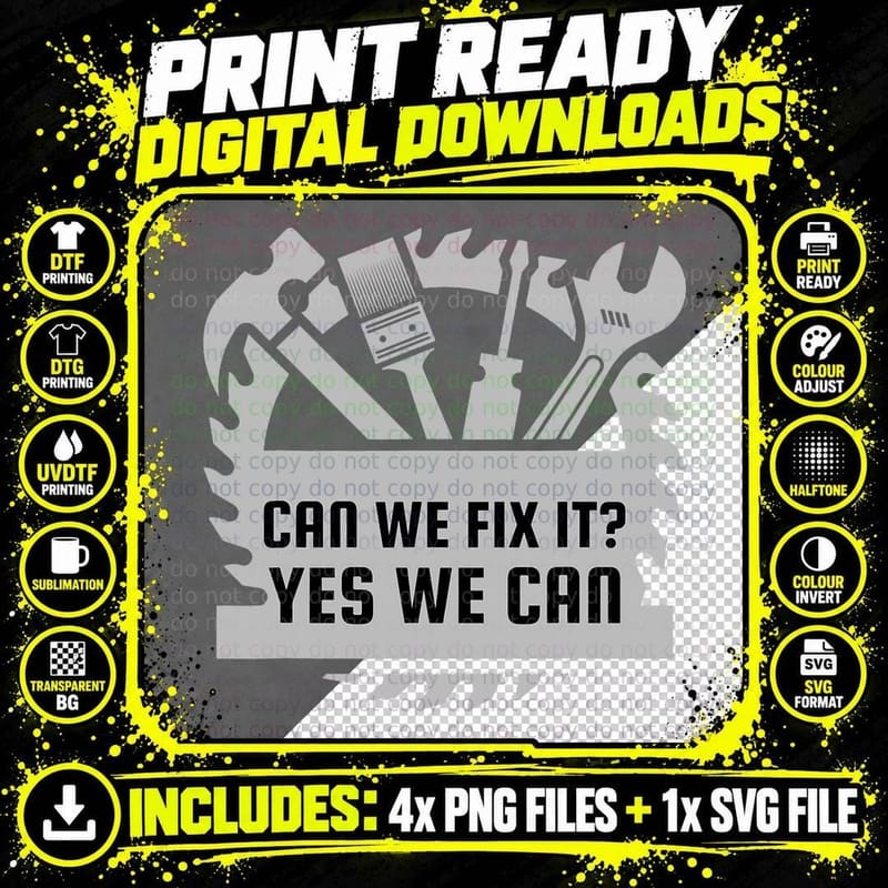 Can We Fix It Yes We Can Bob the Builder Construction Png SVG Digital Bundle
