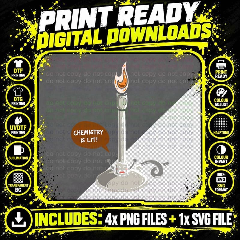 Chemistry Burner Science Lover Biology Chemistry Teacher Png SVG Digital Bundle