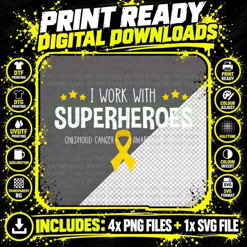Childhood Cancer Awareness RN Nurse Pediatric Oncology Png SVG Digital Bundle