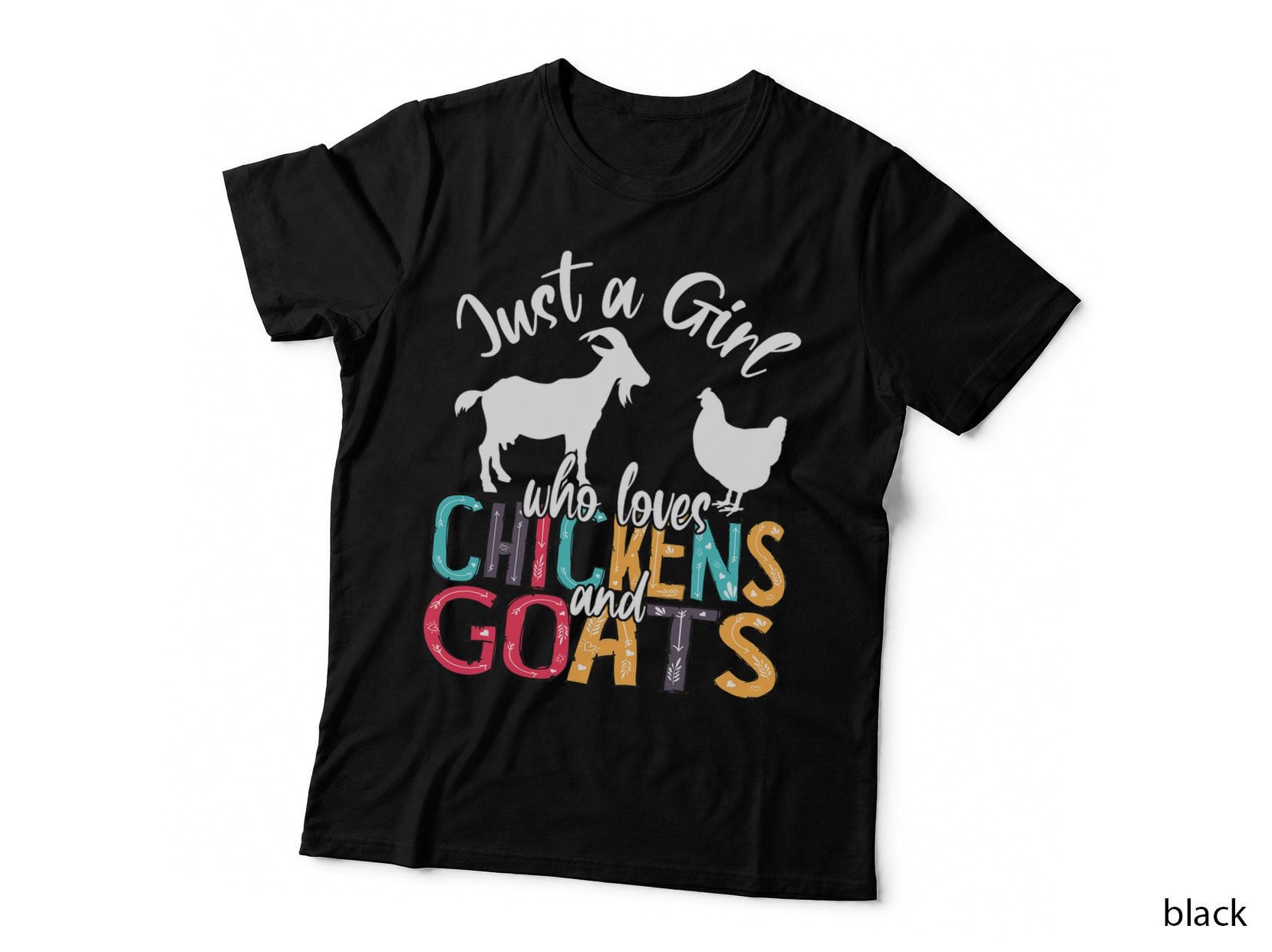 Cute Just a Girl Who Loves Chickens Goats Farmer Girls T-Shirt