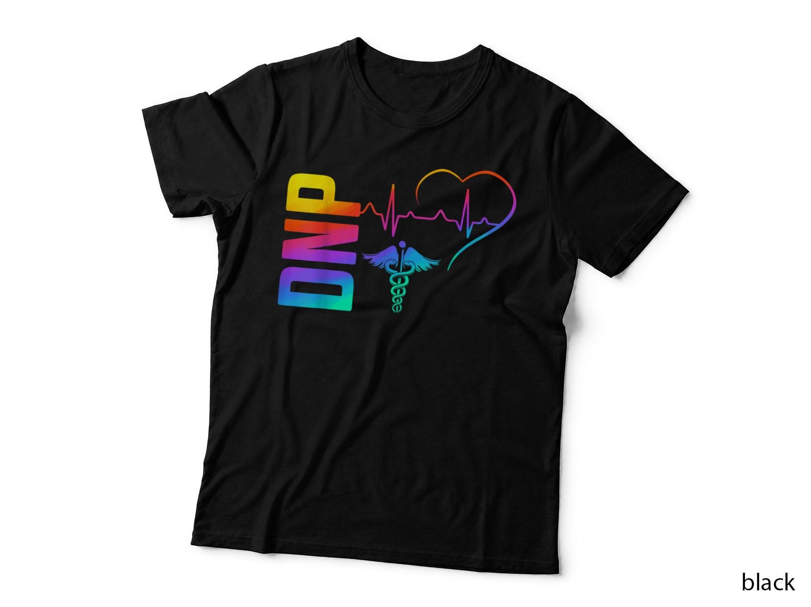 DNP Doctor of Nursing Practice Heartbeat Color RN Nurse T-Shirt