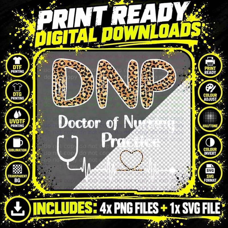 DNP Doctor of Nursing Practice Student Graduation Nurse Png SVG Digital Bundle