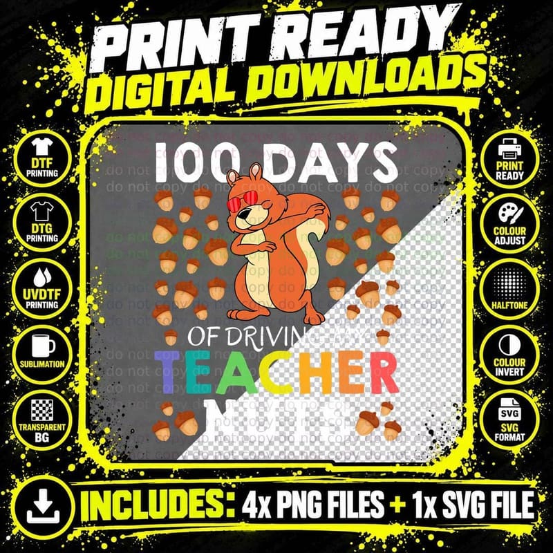 Dabbing Squirrel T-Shirt, Funny Animal Print Png SVG Digital Bundle