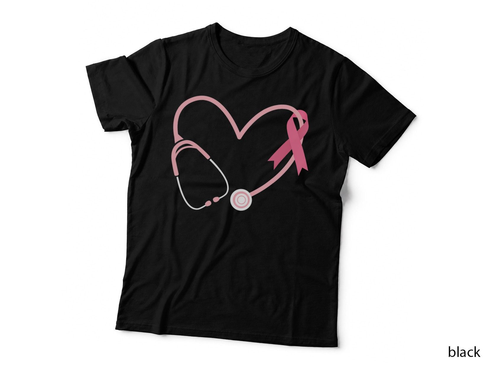 Doctor Nurse Heart Love Pink Ribbon Cute Breast Cancer Gifts T-Shirt