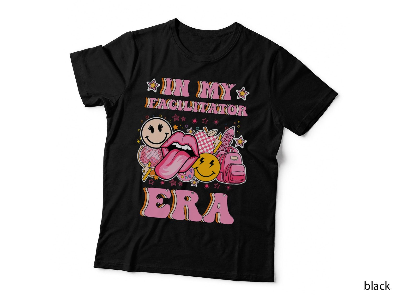 Facilitator Era T-Shirt, Groovy Back to School Teacher Life, Retro Teacher