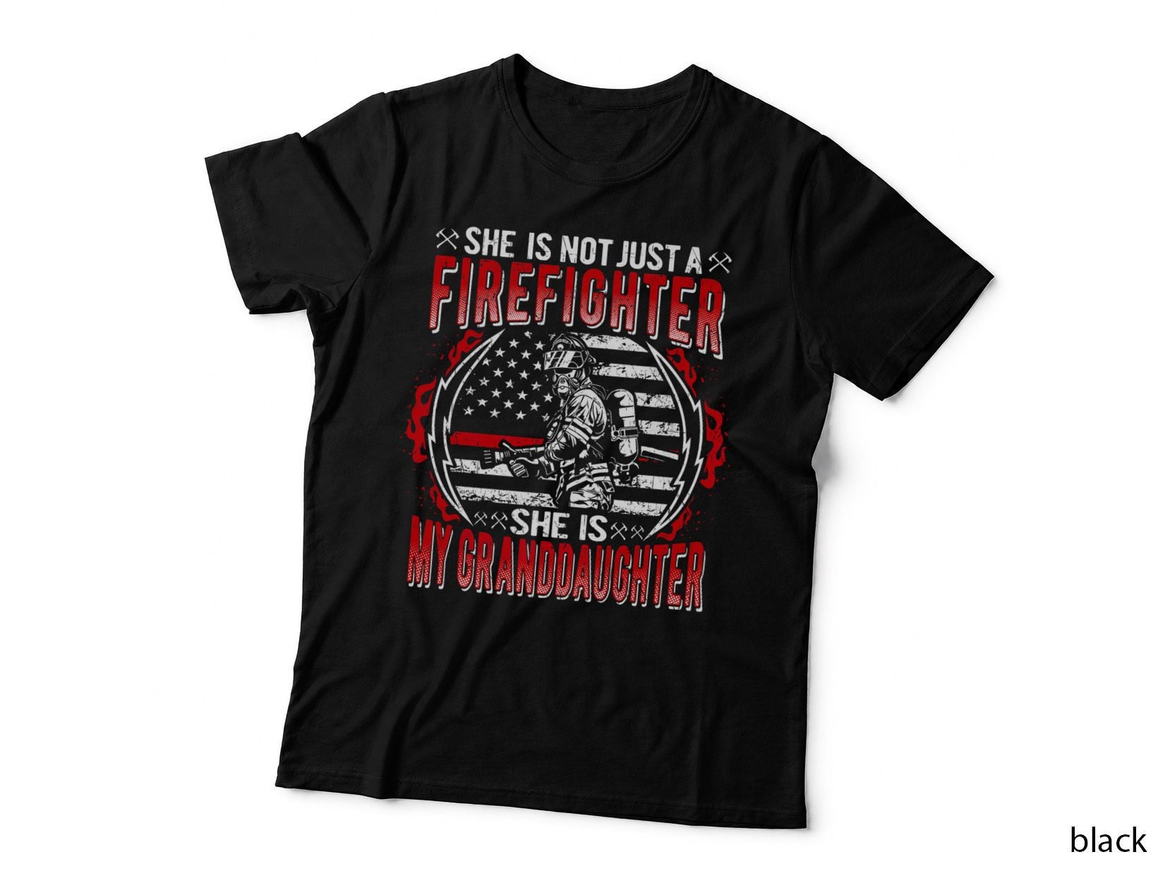 Firefighter Granddaughter Proud Grandparent T-Shirt, Patriotic Apparel