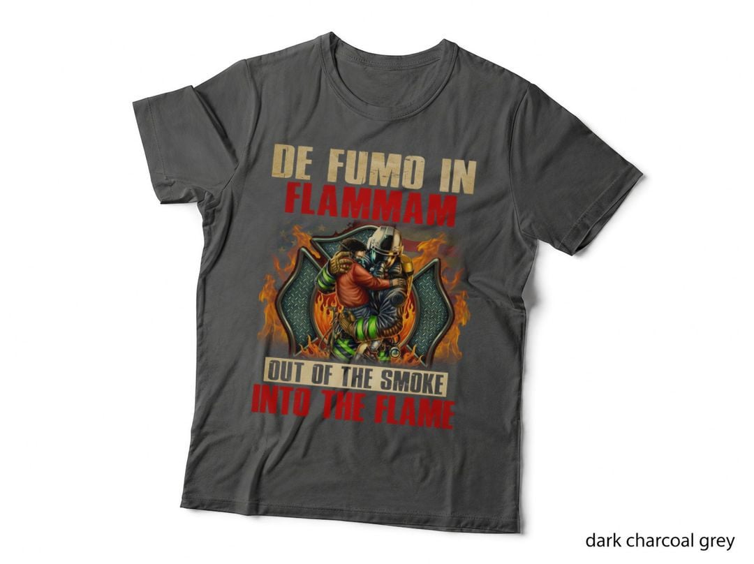 Firefighter Smoke Rescue T-Shirt, Patriotic Fireman Design