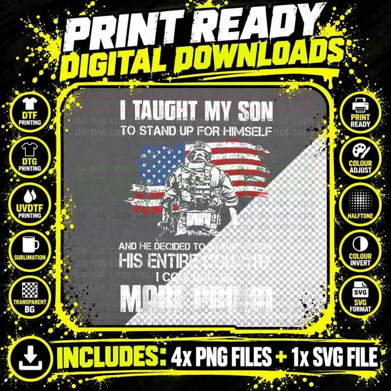 Firefighter Son Stand up T-Shirt, Patriotic Apparel Png SVG Digital Bundle