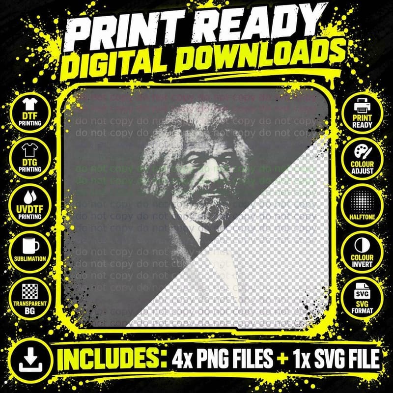 Frederick Douglass Black History Month Teacher T-Shirt Png SVG Digital Bundle
