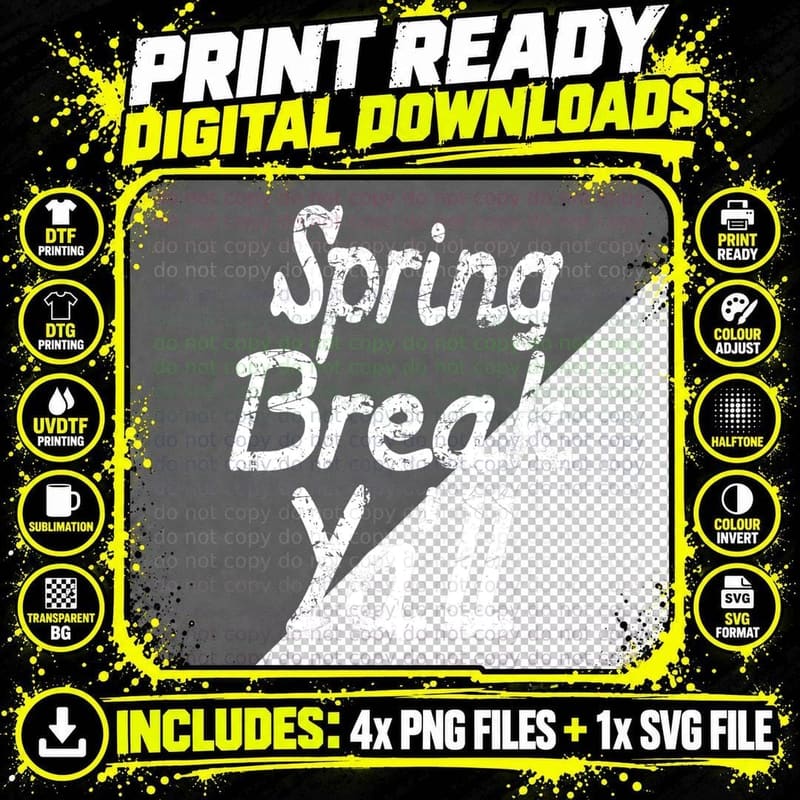Fun Spring Break Shirt - Spring Break Ya'll Teacher Png SVG Digital Bundle