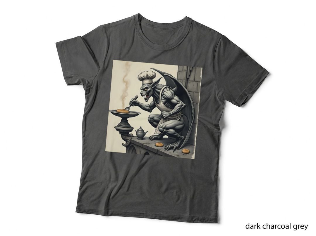 Funny Gargoyle Chef Flipping Pancakes T-Shirt