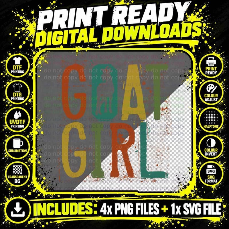 Funny Goat Girl Farmer, Farm Animal Lover for Women Png SVG Digital Bundle