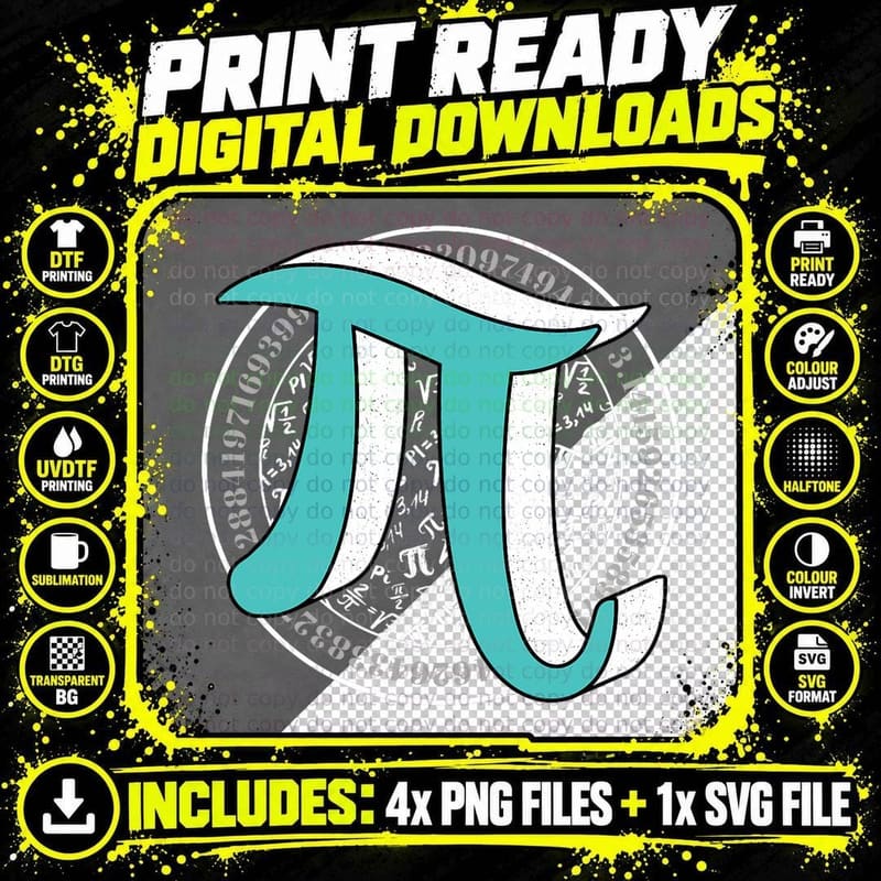 Funny Pi Day Math Teacher Student 3.14 Vintage T-Shirt Png SVG Digital Bundle
