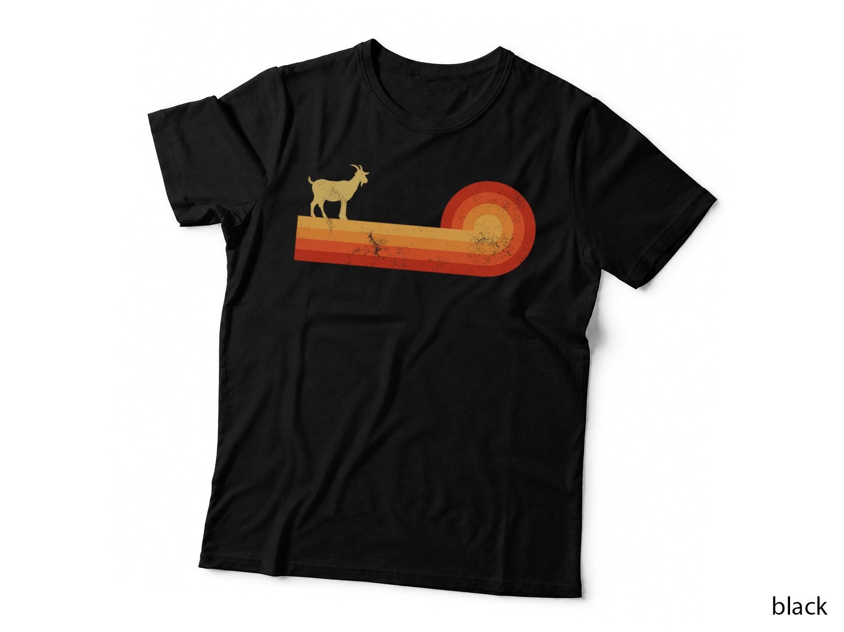 Goat Retro Vintage 60s 70s Sunset Farm Animal Dairy Farmer T-Shirt