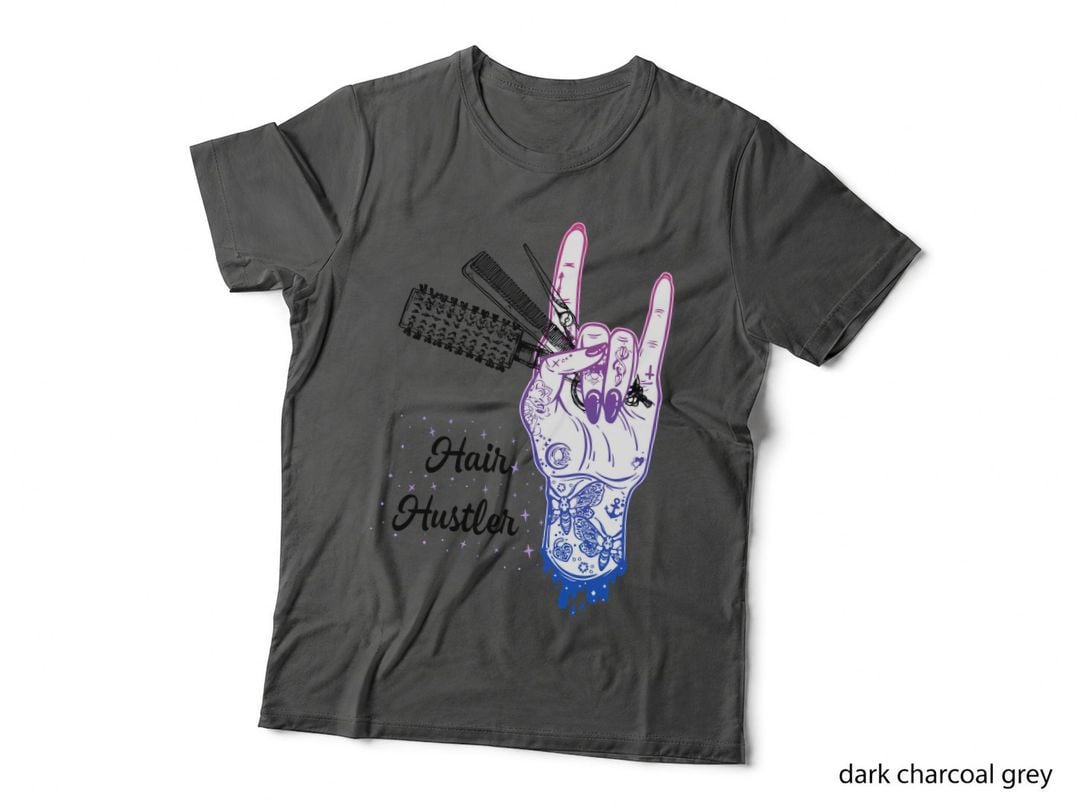 Hair Hustler T-Shirt, Cool Tattooed Hand, Hairdresser Style