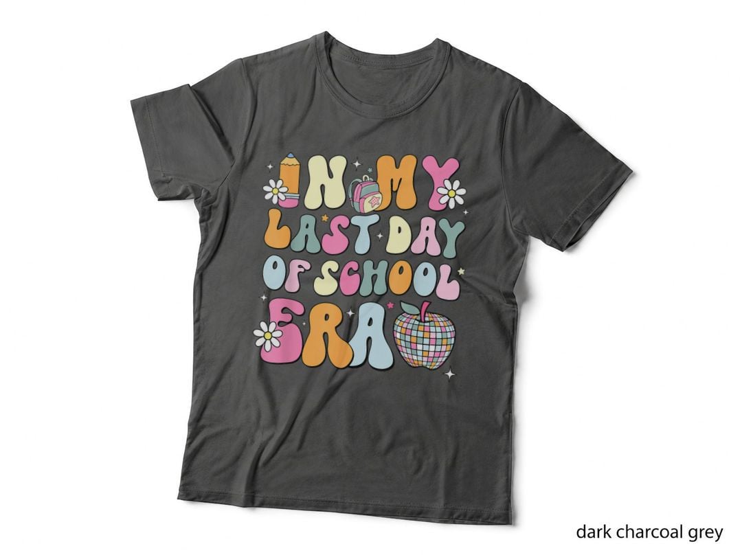 In My Last Day of School Era Retro Teacher Kids Graduation T-Shirt