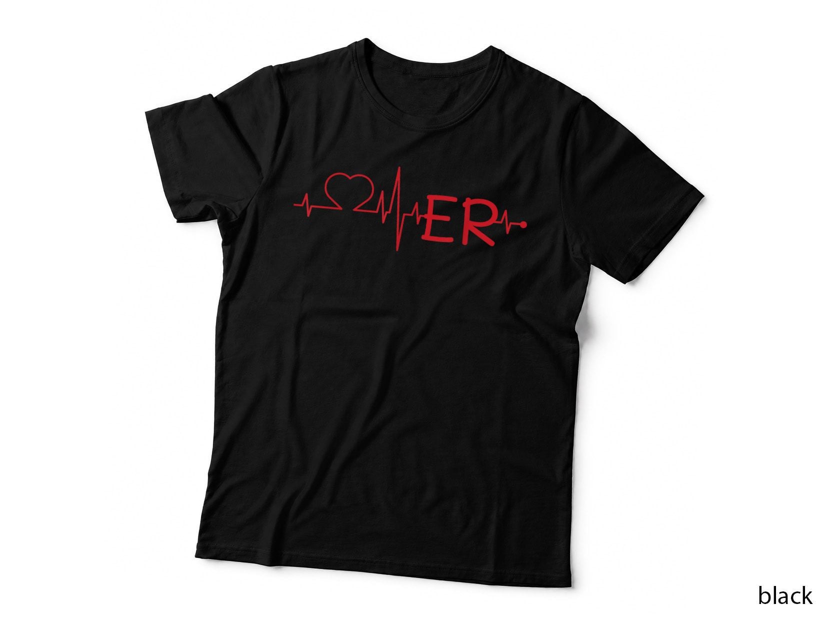 Love ER Heartbeat Doctor Nurse Hospice Workers T-Shirt