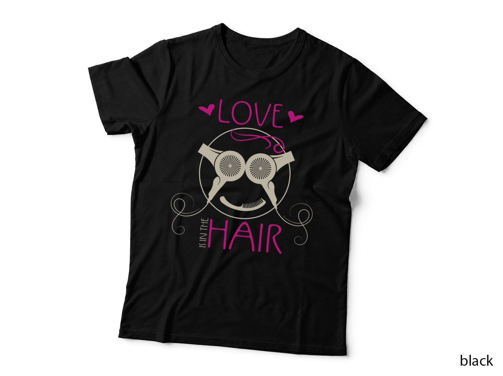 Love Is in the Hair T-Shirt, Hair Stylist Gift, Hairdresser Appreciation