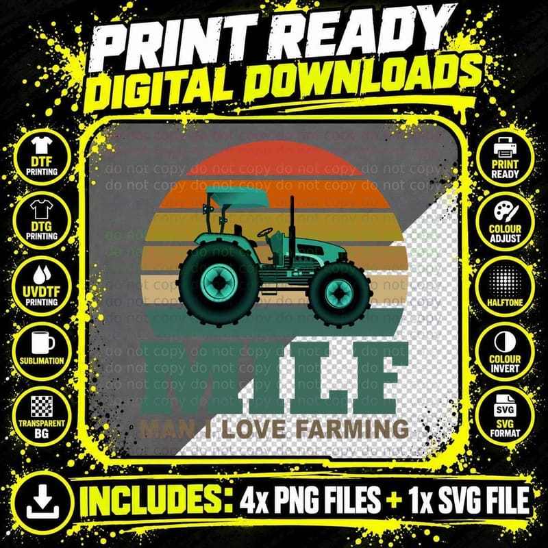 MILF Man I Love Farming Funny Farmer T-Shirt Png SVG Digital Bundle