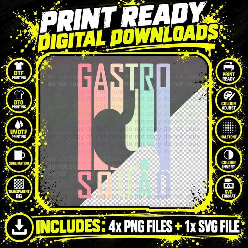 New Gastro Nurse Squad Gastroenterology Doctor Men or Png SVG Digital Bundle