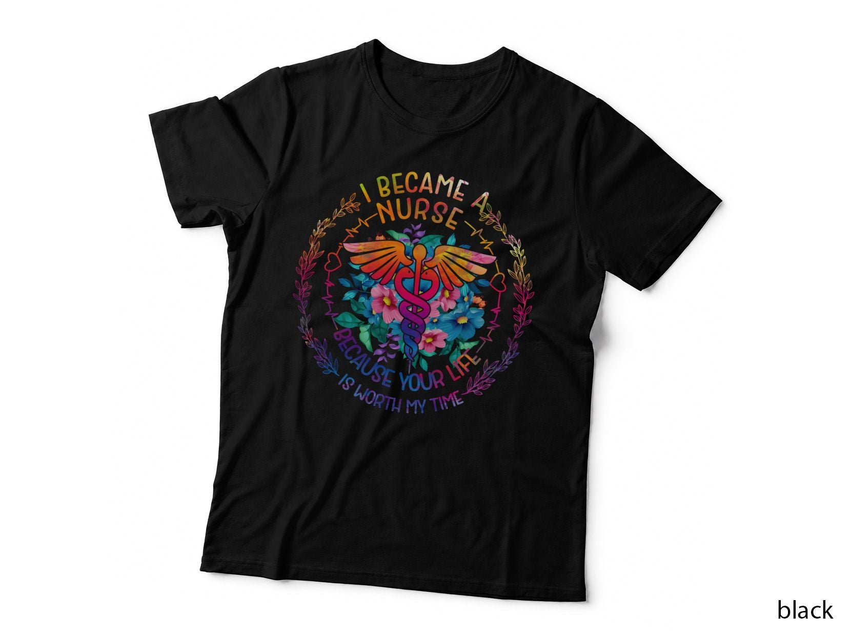 Nurse Appreciation T-Shirt, Floral Botanical, Healthcare Hero Gift