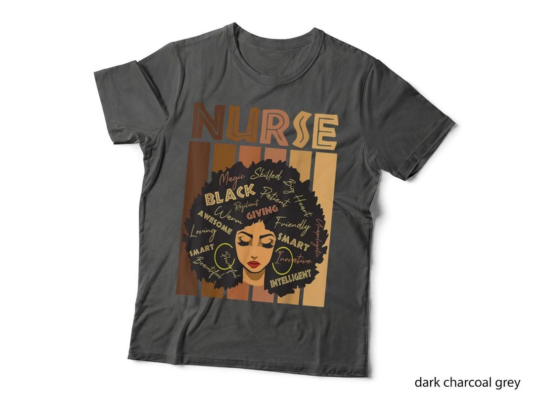 Nurse Black Woman Magic Afro Melanin Queen Black History 9 T-Shirt