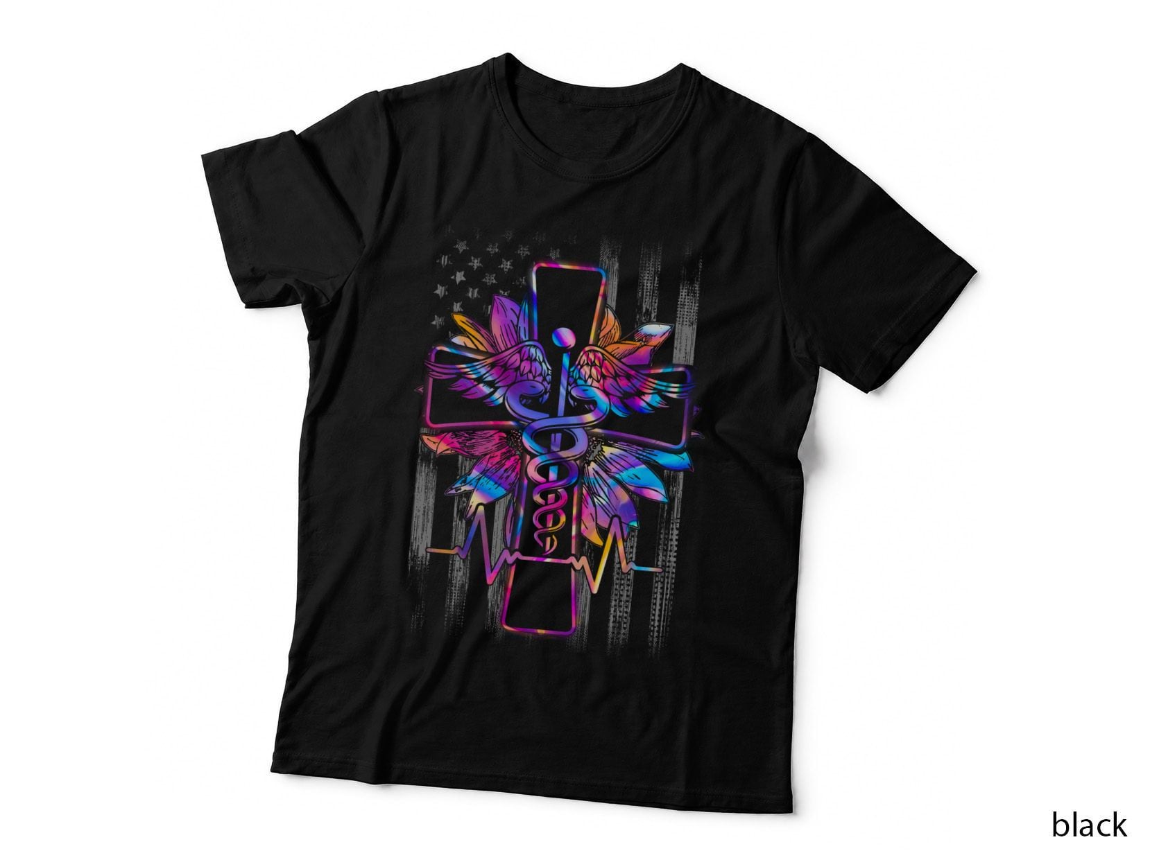 Nurse Christ Sunflower T-Shirt, Christian Faith Art, Religious Apparel