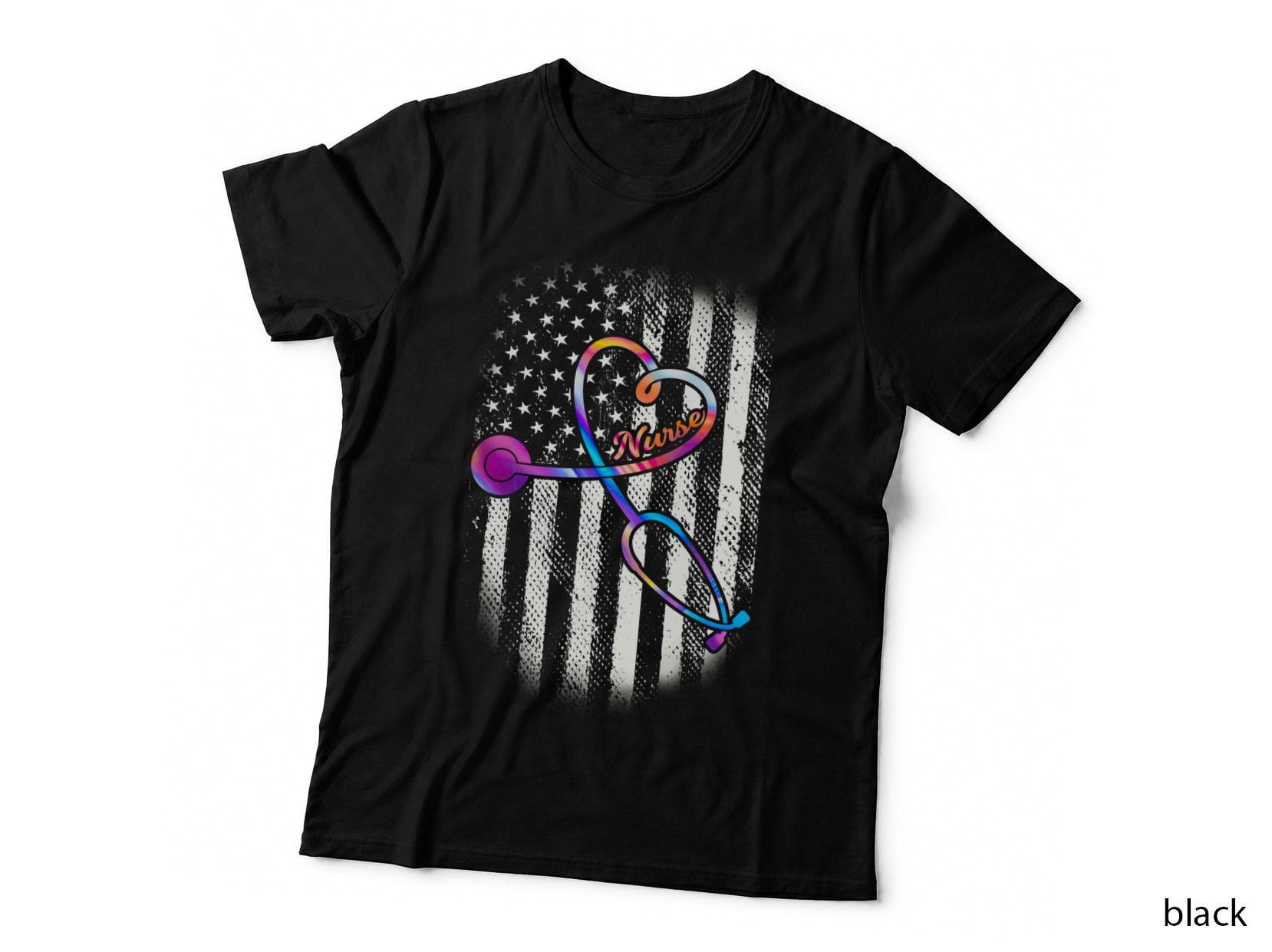 Nurse Stethoscope Heart T-Shirt, Rainbow Pride, Healthcare Worker Apparel