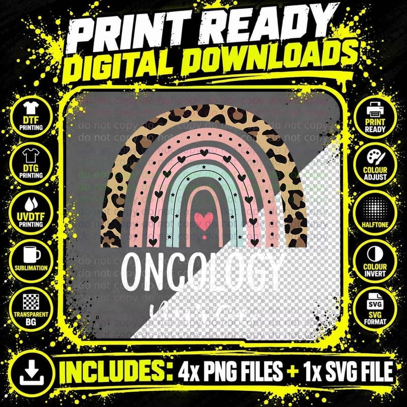 Oncology Nurse Oncology Cancer Nursing Student Png SVG Digital Bundle