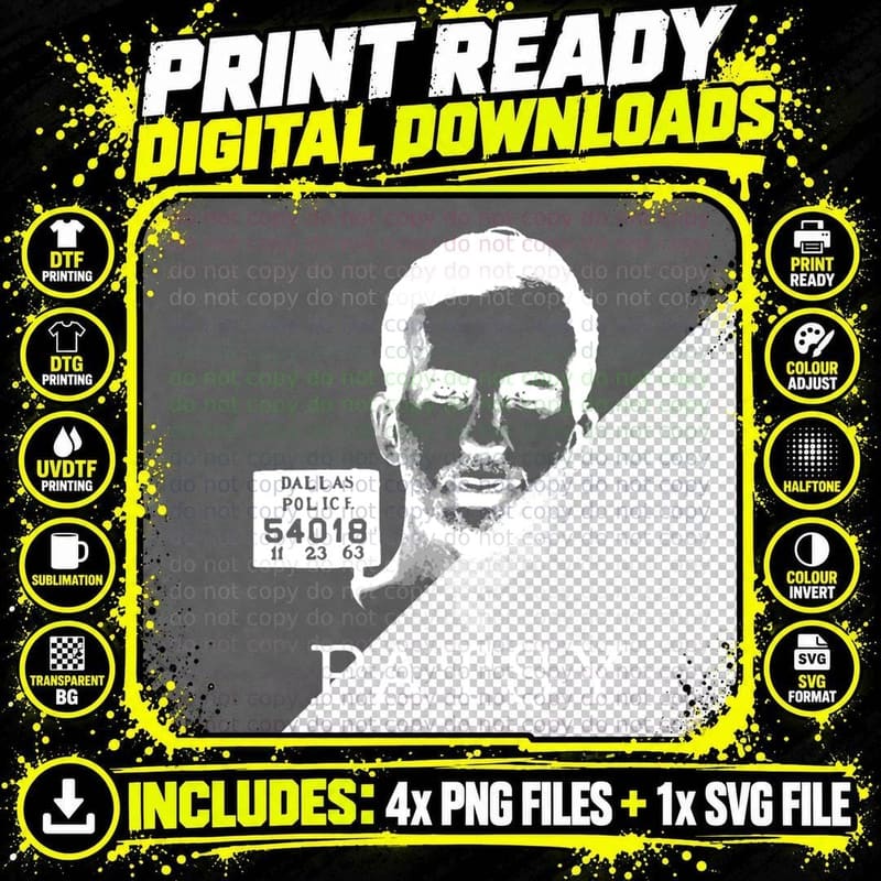Patsy Dallas Police Mugshot 54018 November 1963 T-Shirt Png SVG Digital Bundle