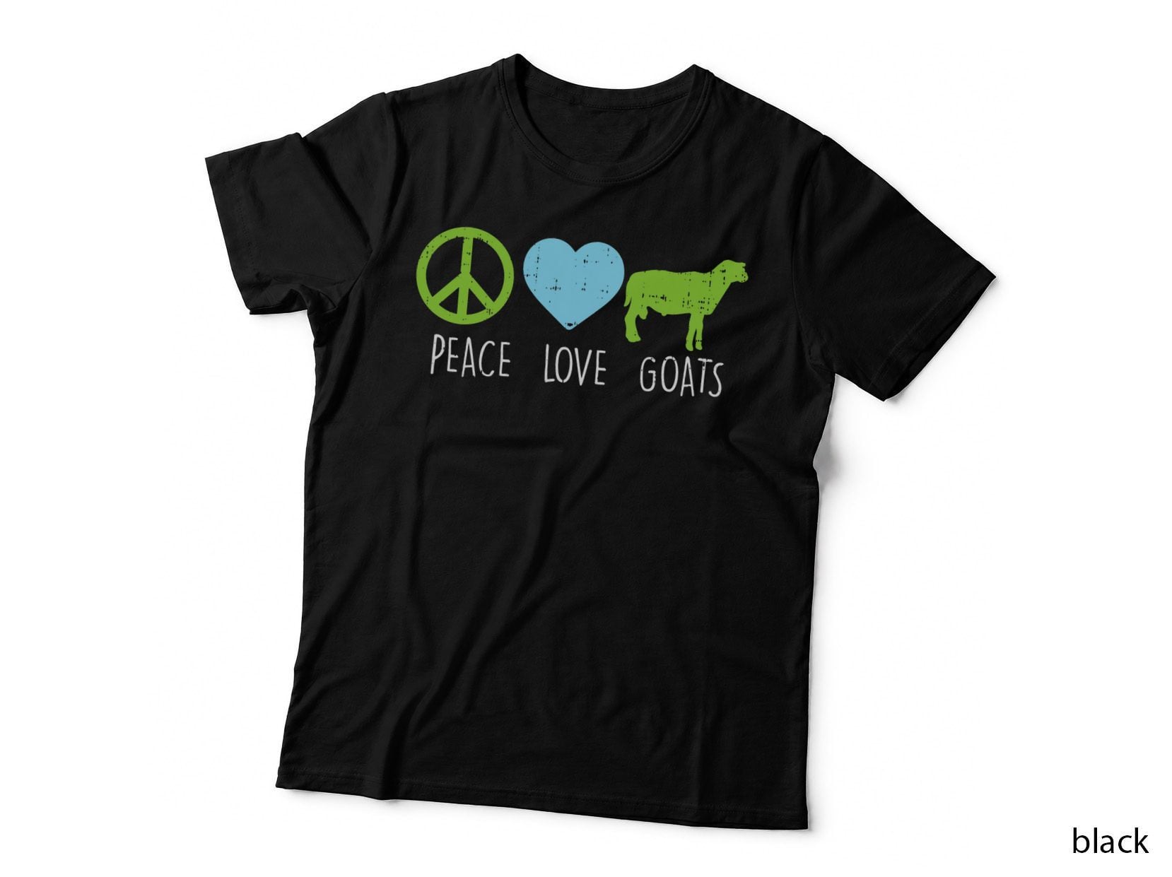 Peace Love Goats Hippie Farming Life Farm Animal Farmer Gift T-Shirt