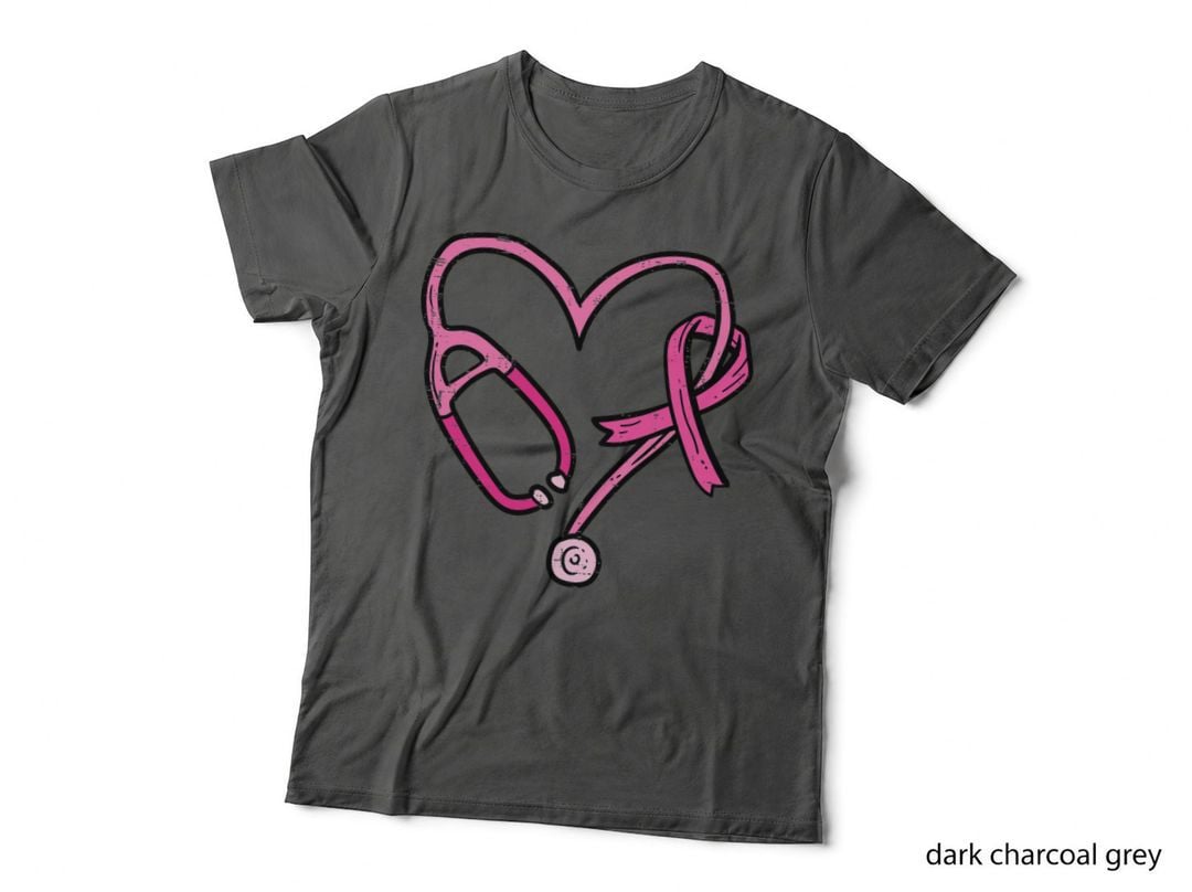 Pink Stethoscope Nurse Medical Breast Cancer Awareness Women T-Shirt