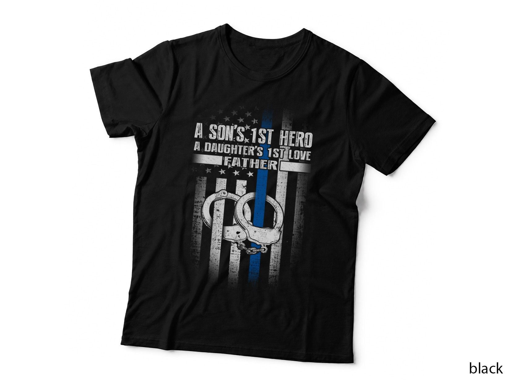 Police Father T-Shirt, Patriotic Apparel, Father's Day Gift